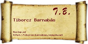 Tiborcz Barnabás névjegykártya