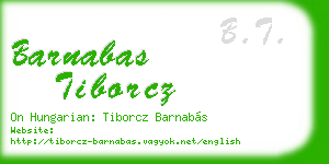 barnabas tiborcz business card
